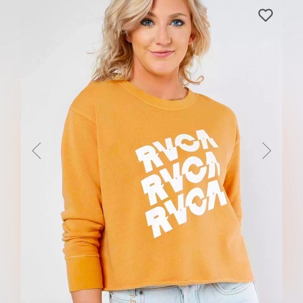RVCA Slice cropped sweatshirt pullover harvest gold